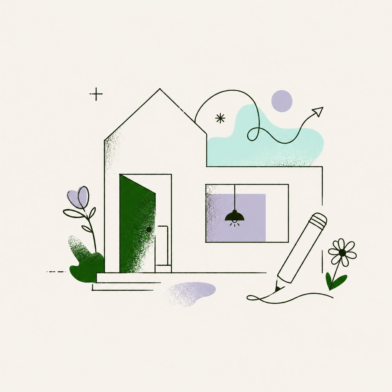 A house sketch being shaped into a thoughtful infill housing idea
