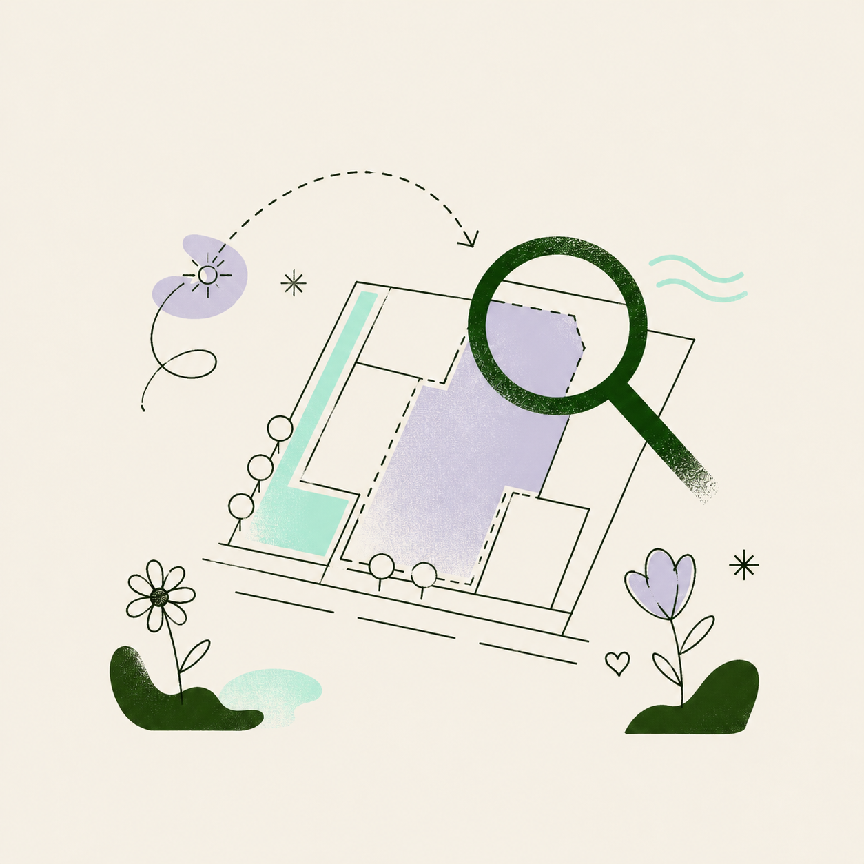 A magnifying glass examining the planning and physical conditions of a Toronto property